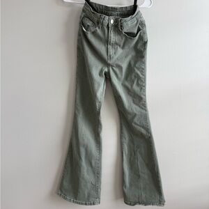 SHEIN Olive Flare & Wide Leg Jeans